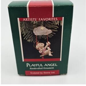 Vintage Hallmark Keepsake Ornament Artists Favorites Playful Angel Donna Lee NIB